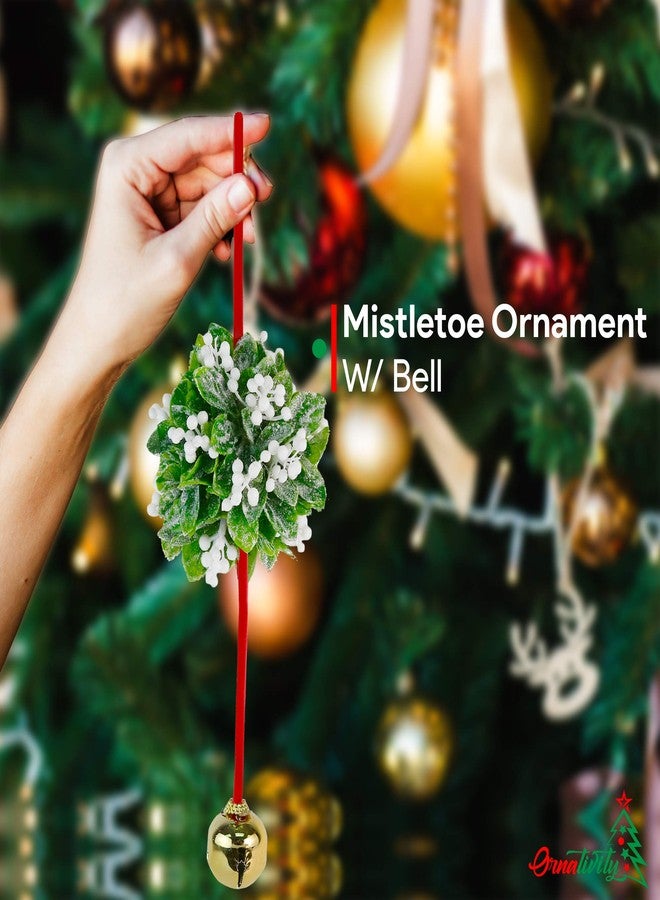 Ornativity Mistletoe Ball Christmas Ornament - Holiday Kissing Mistletoe Bell Hanging Kiss Decoration for Doorway Arch Ceiling Xmas Decor 10" - Image 5
